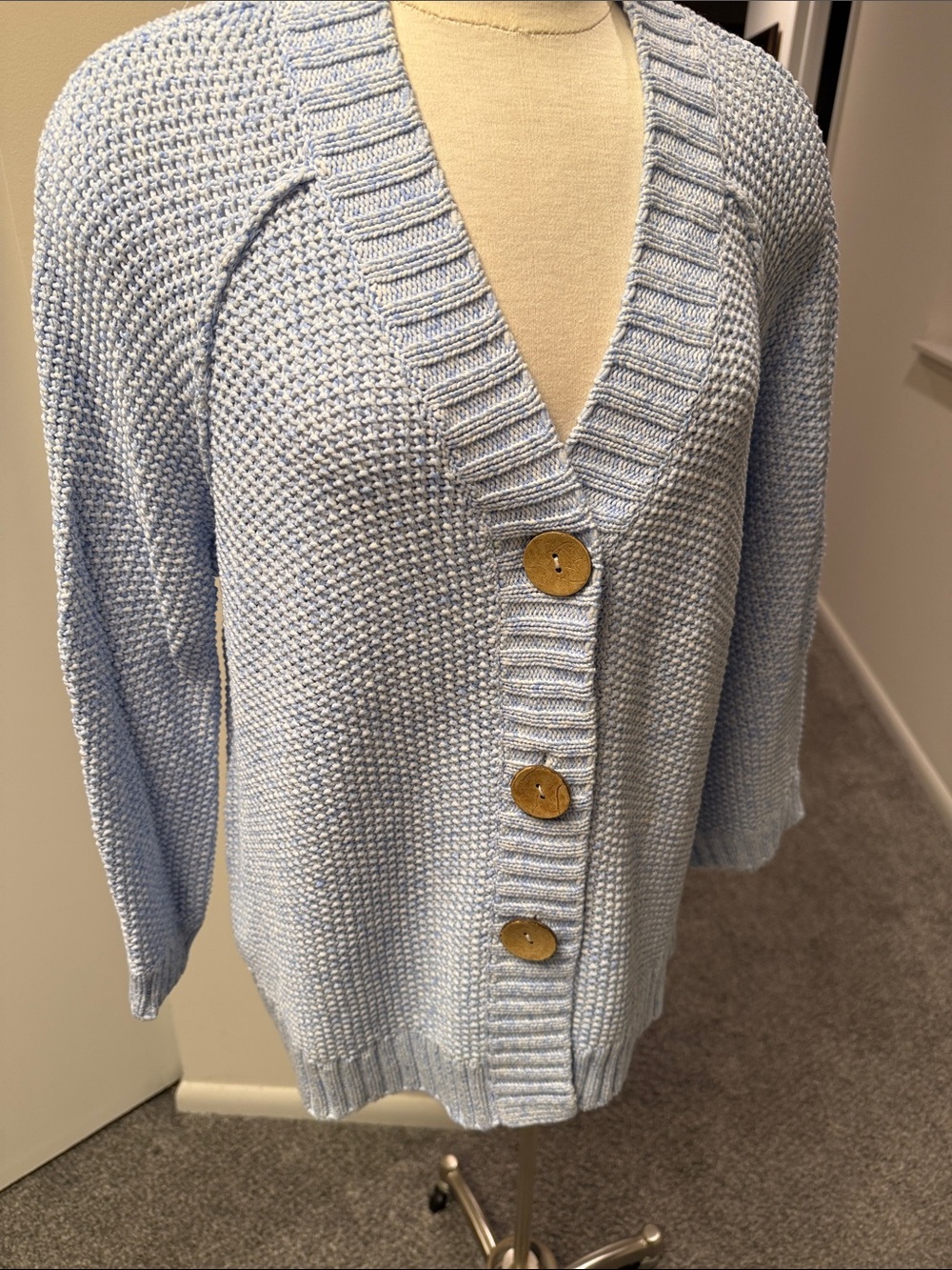 Habitat Pale Blue Button Front Knit Cardigan